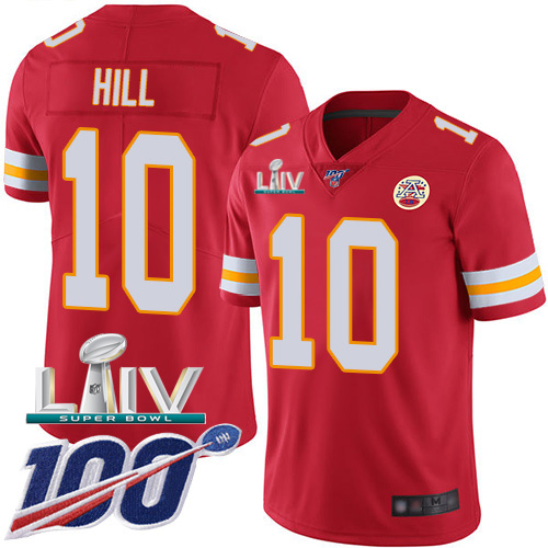 Kansas City Chiefs Nike #10 Tyreek Hill Red Super Bowl LIV 2020 Team Color Men Stitched NFL 100th Season Vapor Untouchable Limited Jersey